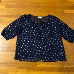 Navy Blue Anchor Sheer Anchor Top